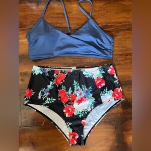 Floral High-Waisted Bikini Set